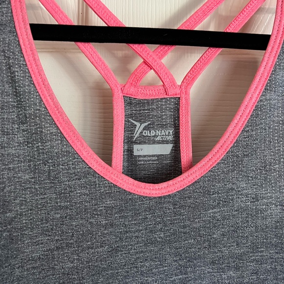 Gray Pink Fitness Workout Tank Top - Picture 3 of 3